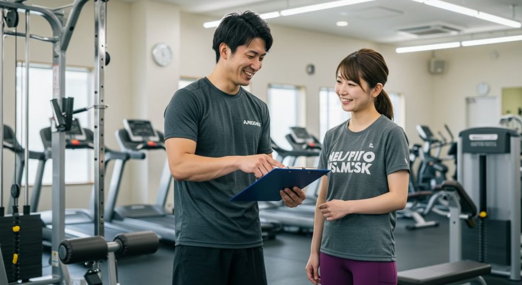 パーソナルトレーニングを受ける女性