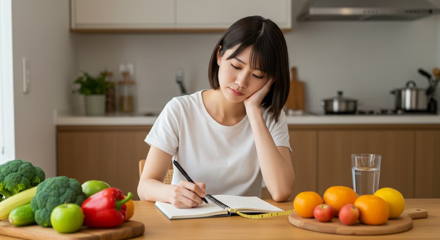 食事メニューを考える女性