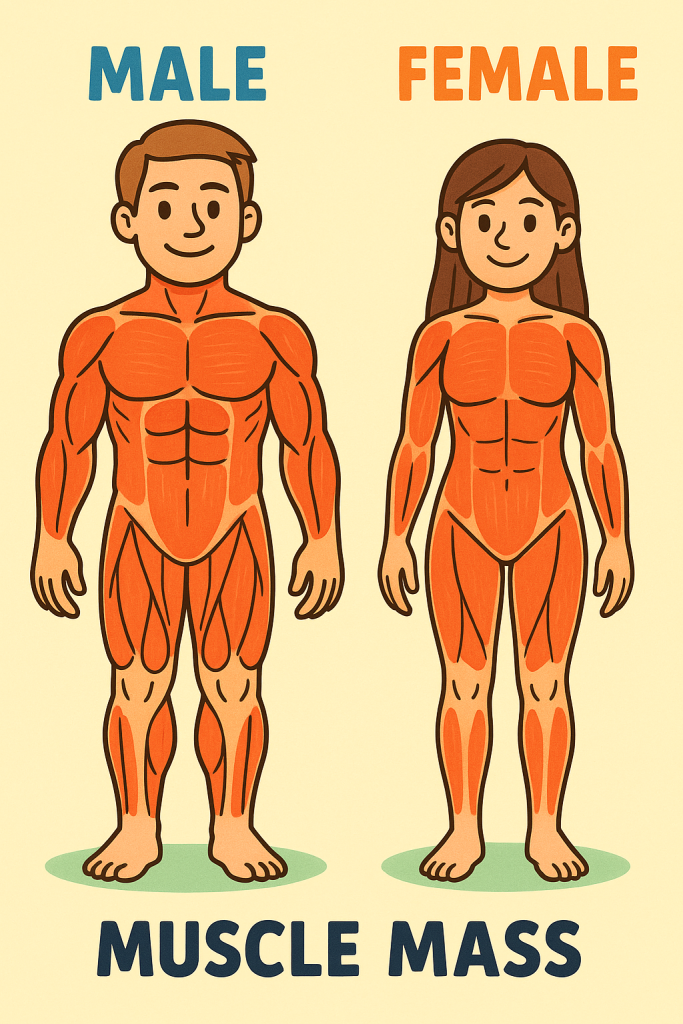 男女の筋肉量比較