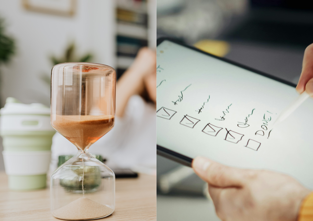 砂時計とチェックリスト